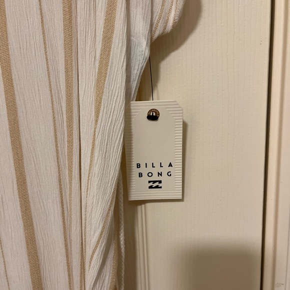 Striped White and Tan Swim Coverup - Picture 4 of 4